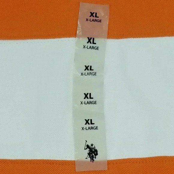 U.S. Polo Assn. XL Men's Orange Embroidered #3 Shoulder/Back Large Black Pony - Picture 9 of 11